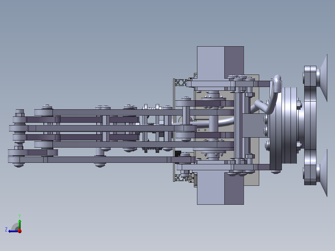 四自由度重载精密关节式码砖机器人设计（码垛机械手）（含三维SW）右视图