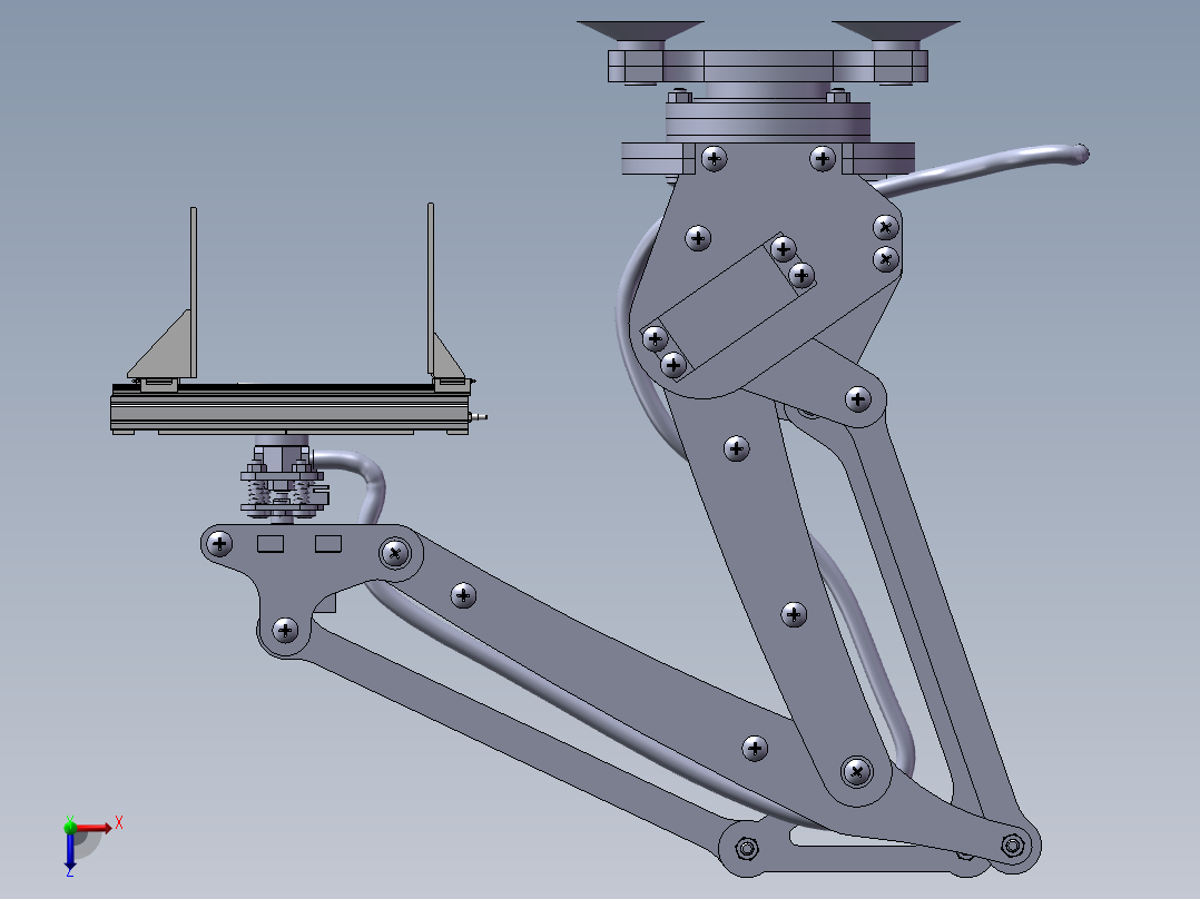 四自由度重载精密关节式码砖机器人设计（码垛机械手）（含三维SW）俯视图