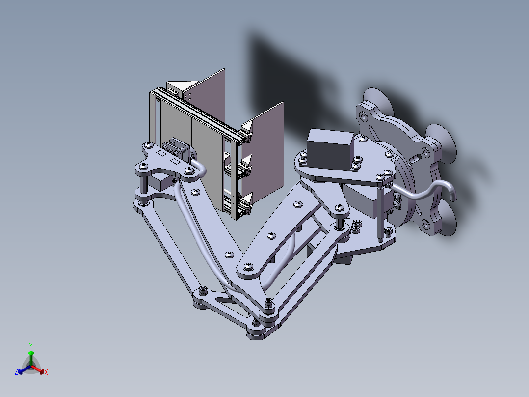 四自由度重载精密关节式码砖机器人设计（码垛机械手）（含三维SW）正等轴测图