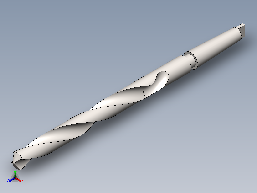 7.5毫米莫氏攻丝钻头正等轴测图