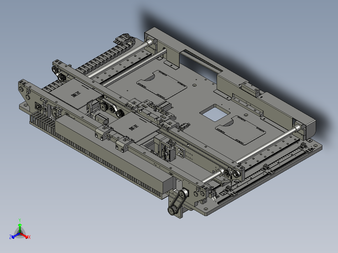 可调间距流水线模组主视图