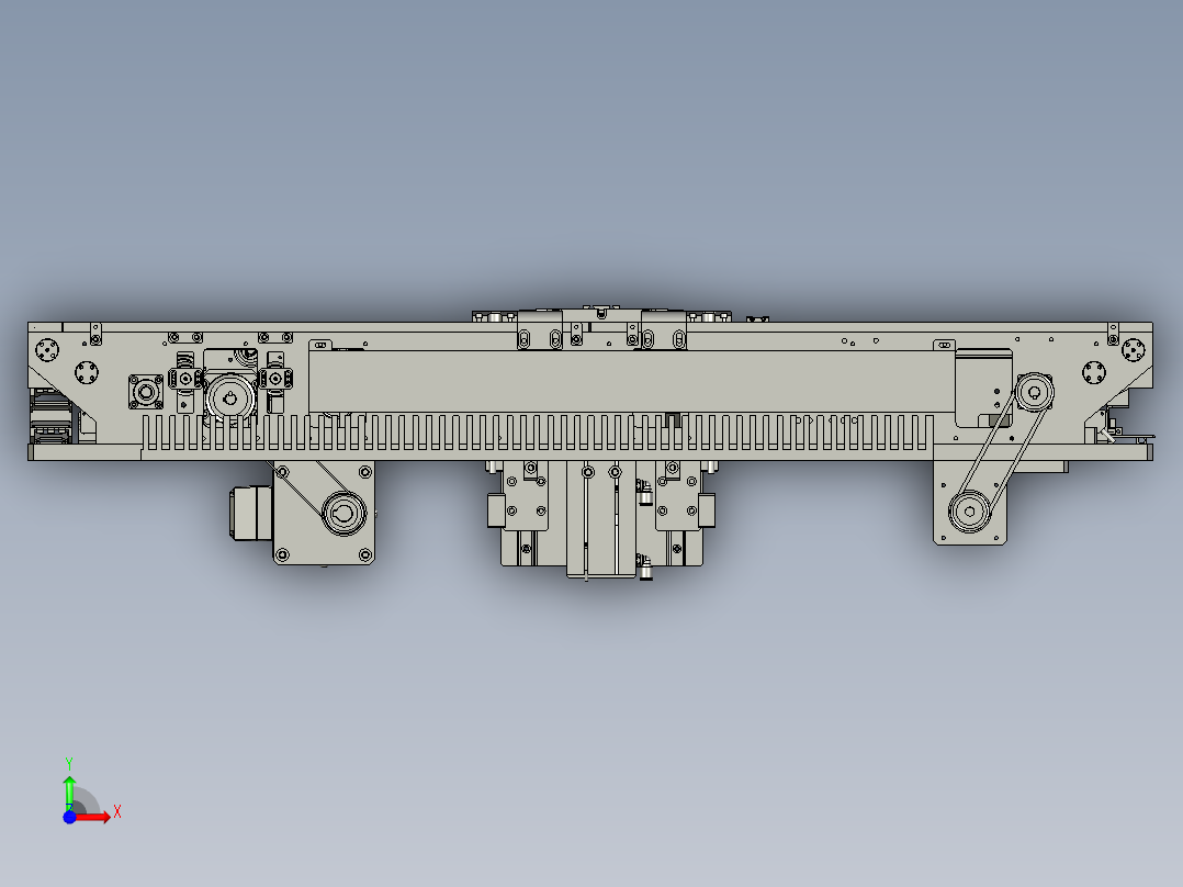 可调间距流水线模组前视图