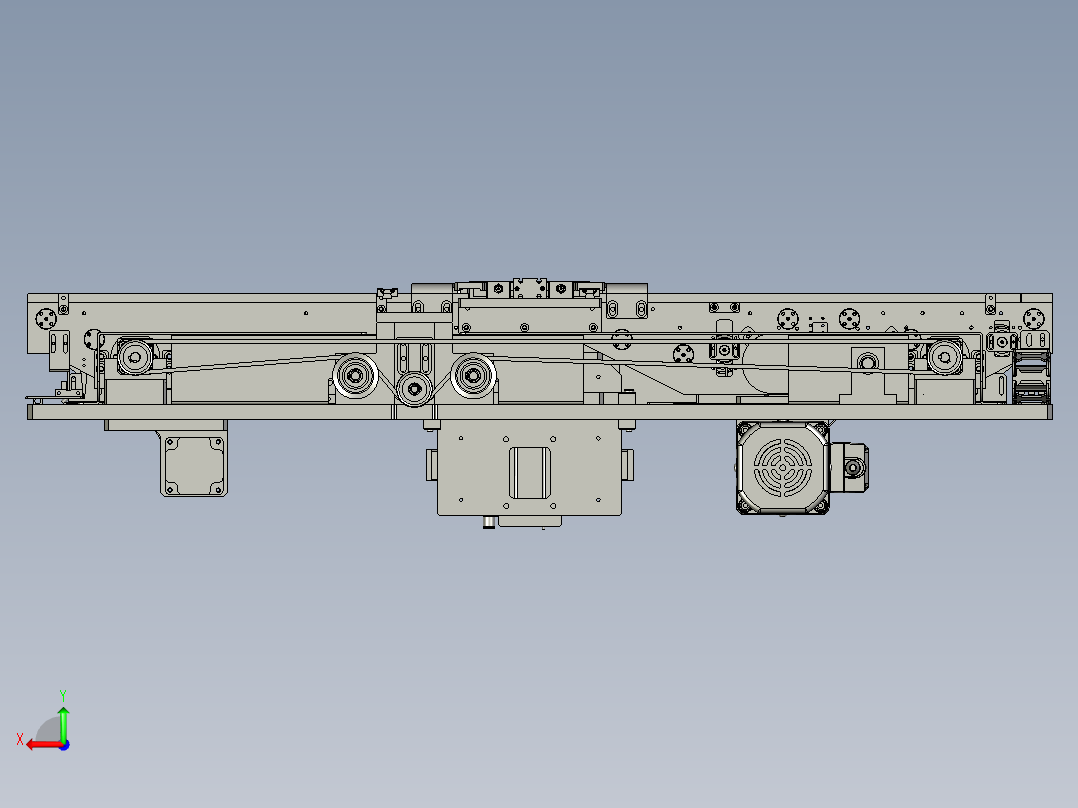 可调间距流水线模组后视图
