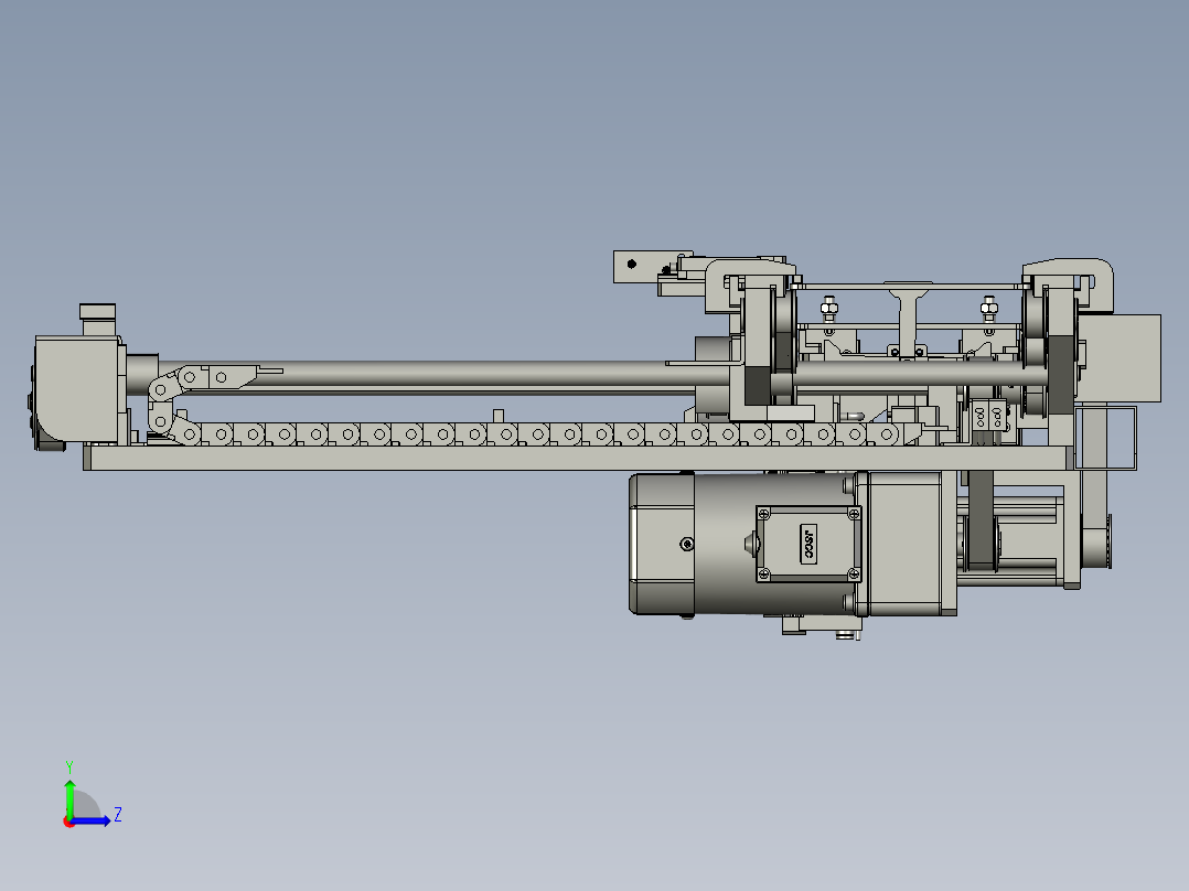 可调间距流水线模组左视图
