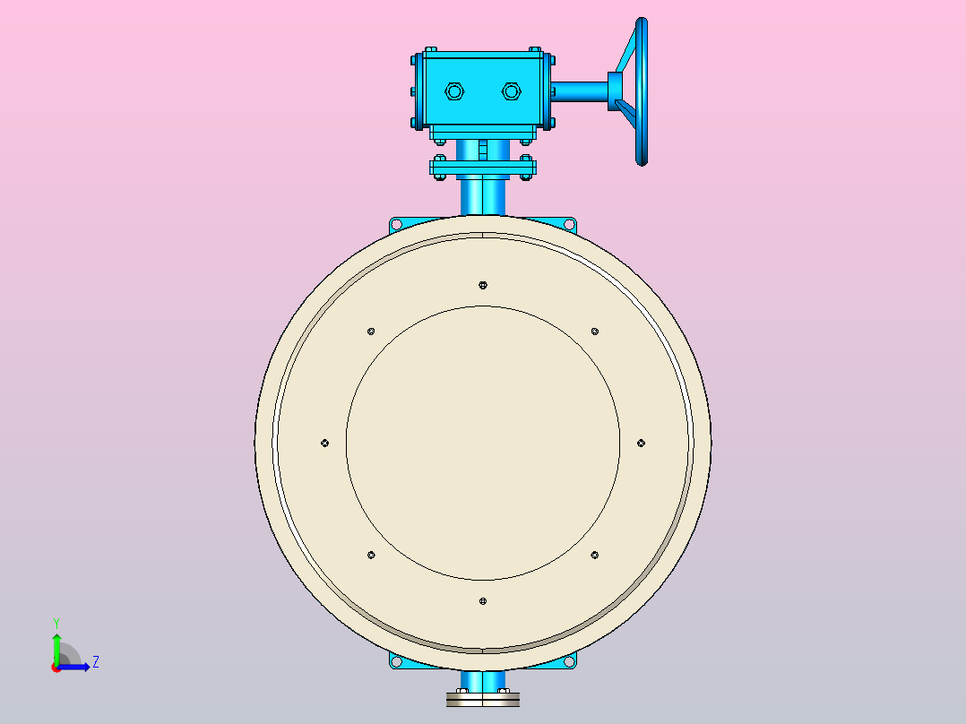 D373H-10三偏心多层次金属硬密封蝶阀[D373H-10]DN2000左视图
