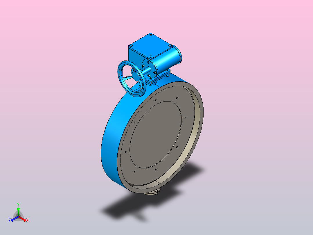 D373H-10三偏心多层次金属硬密封蝶阀[D373H-10]DN2000正等轴测图