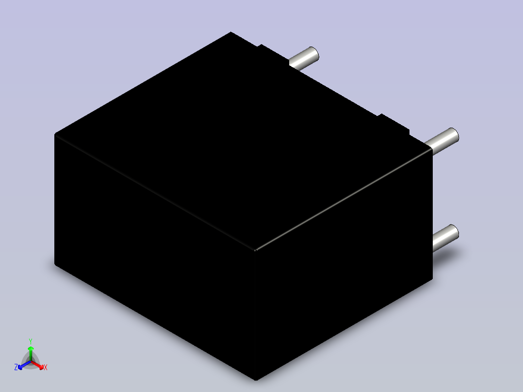松乐继电器 SRSB-xxVDC S正等轴测图