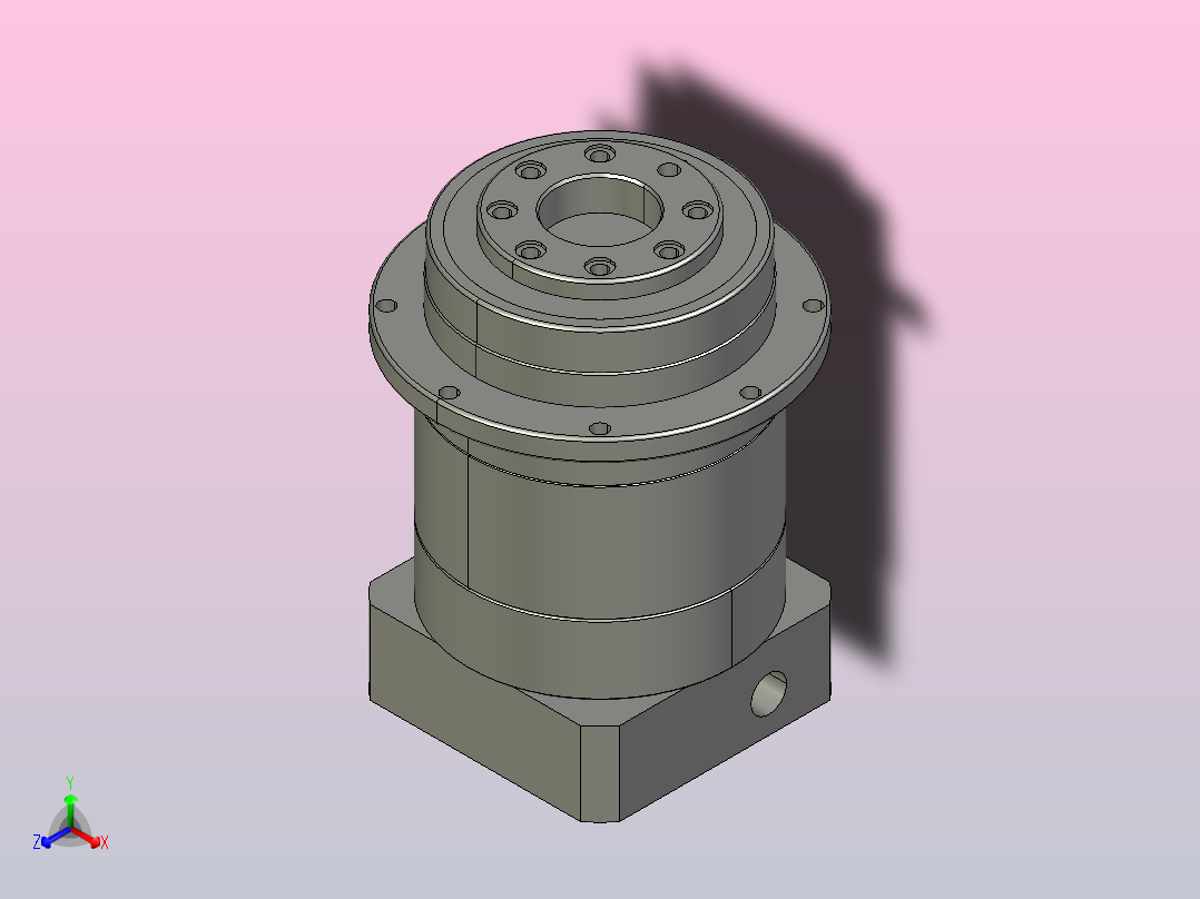 JHF090-L2 14-73-98.43-M6法兰盘斜齿轮行星减速机正等轴测图