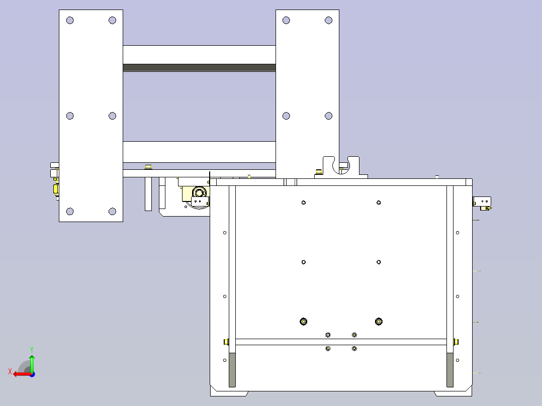 一种输送机升降回转机构3D图纸后视图