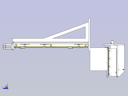 一种输送机升降回转机构3D图纸右视缩略图
