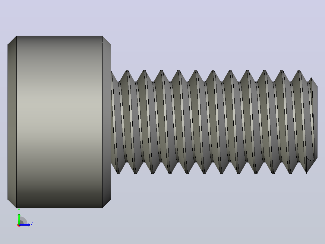 M6 x 1mm螺纹12mm长内六角螺钉.STEP左视图