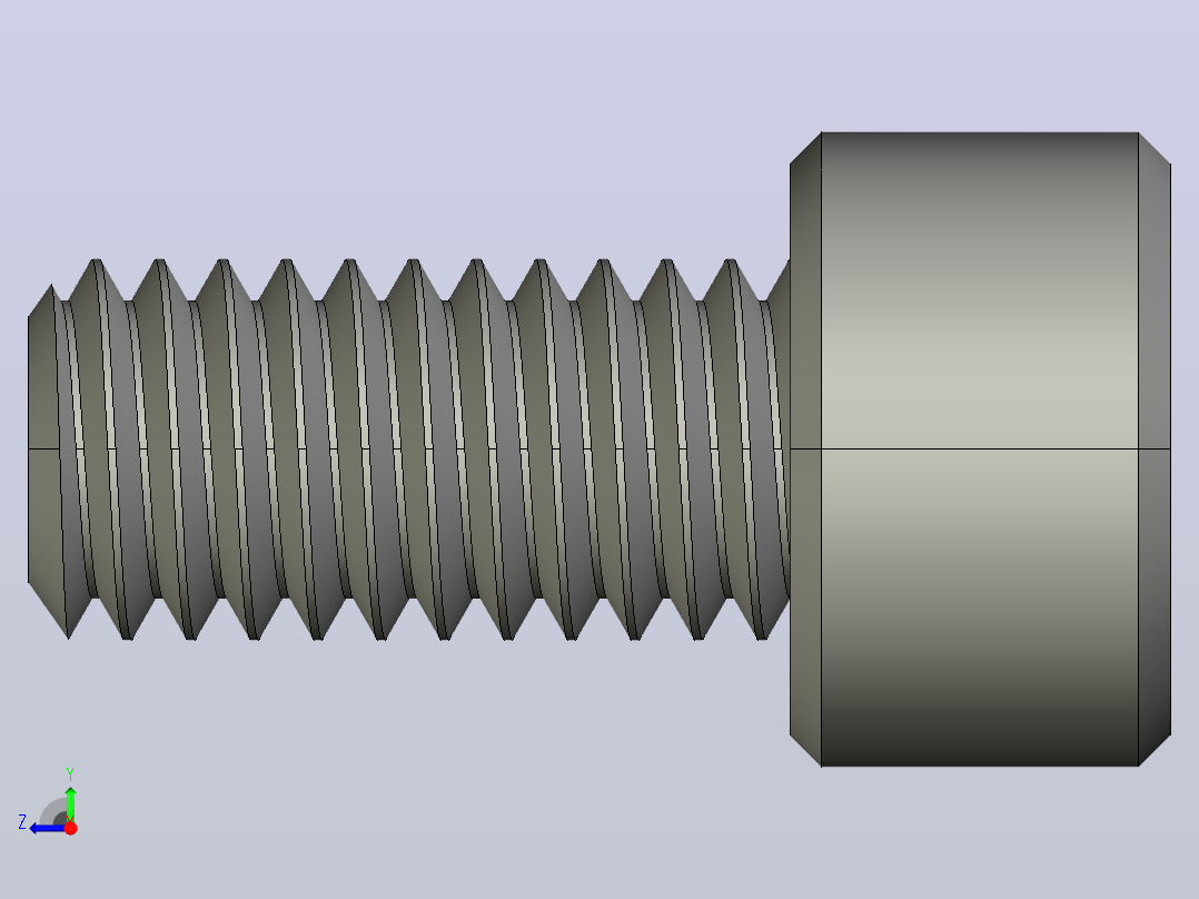 M6 x 1mm螺纹12mm长内六角螺钉.STEP右视图