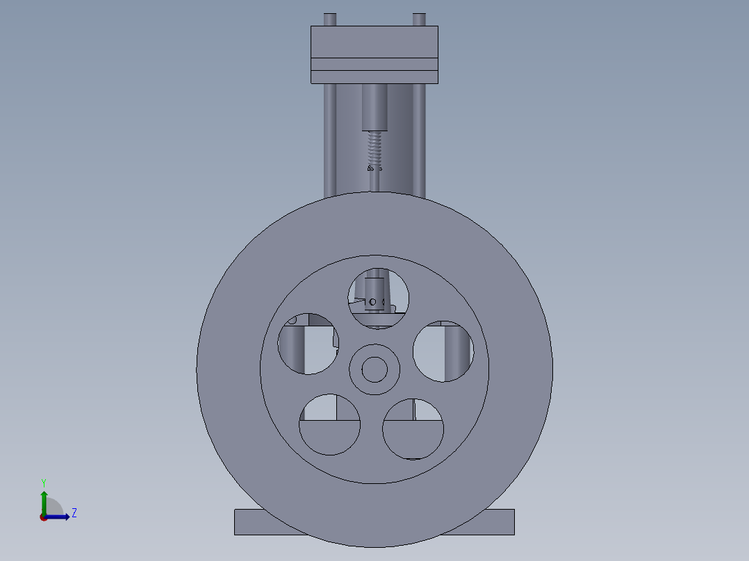 solidworks 提升阀左视图