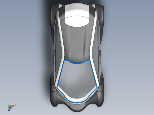 市内小型双位小轿车外壳造型3D图纸 Solidworks设计俯视缩略图