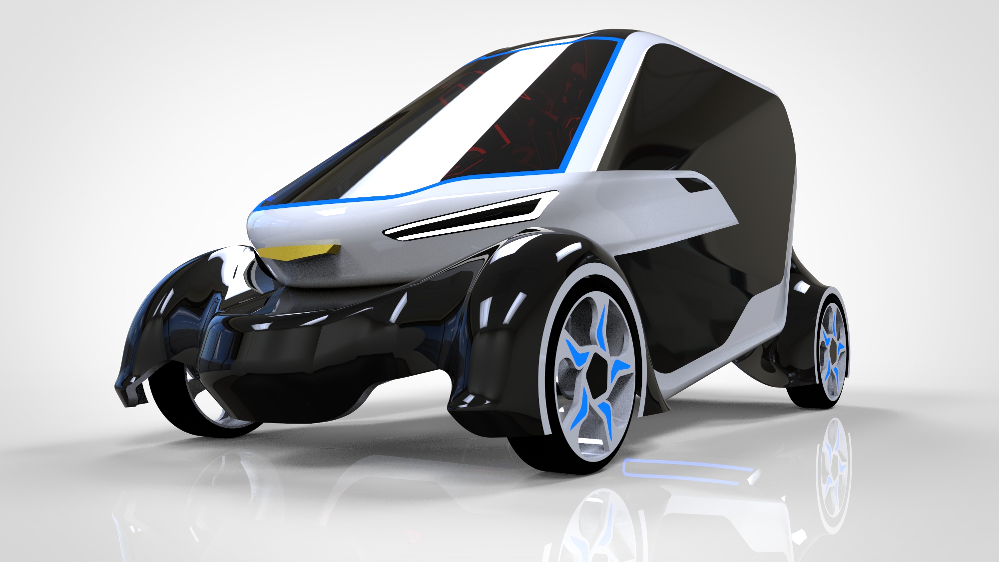 市内小型双位小轿车外壳造型3D图纸 Solidworks设计