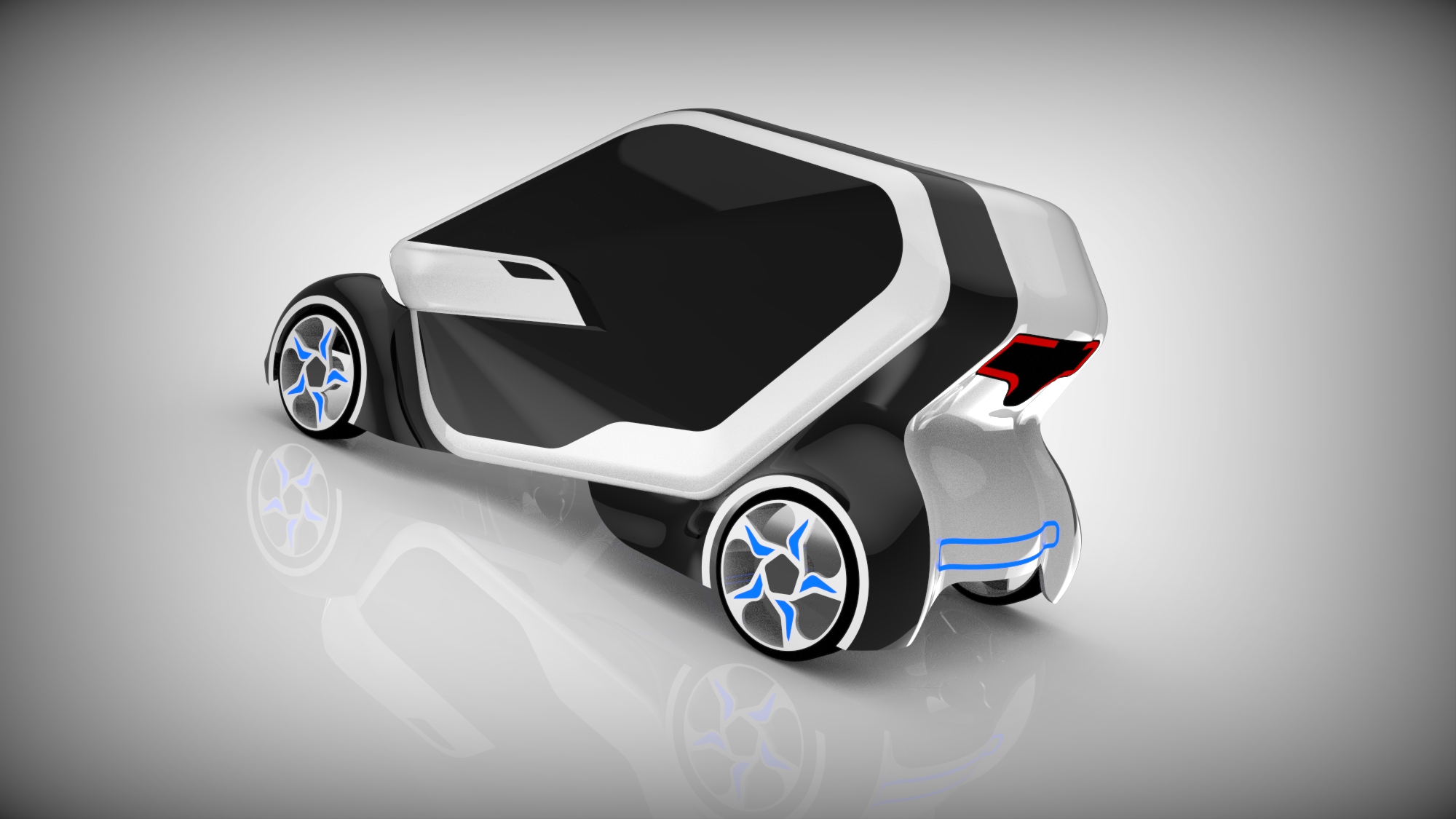 市内小型双位小轿车外壳造型3D图纸 Solidworks设计