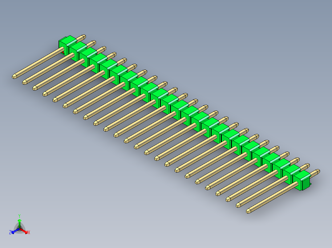 彩色公头100mil（2.54mm）系列-DS1021_green_1x24p_100mil_Type5_rev1.0主视图