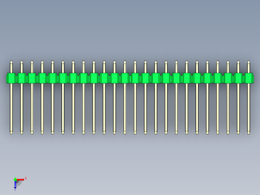 彩色公头100mil（2.54mm）系列-DS1021_green_1x24p_100mil_Type5_rev1.0俯视缩略图