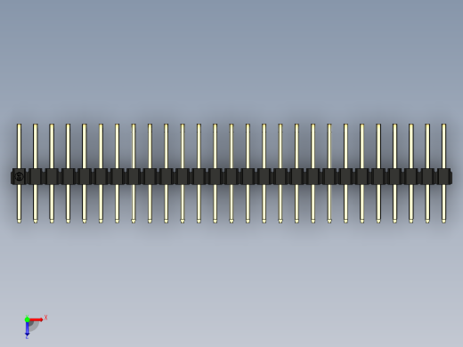 彩色公排针 100mil 2.54mm 系列-DS1022_black_3x27p_100mil_TypeD_rev1.0俯视缩略图