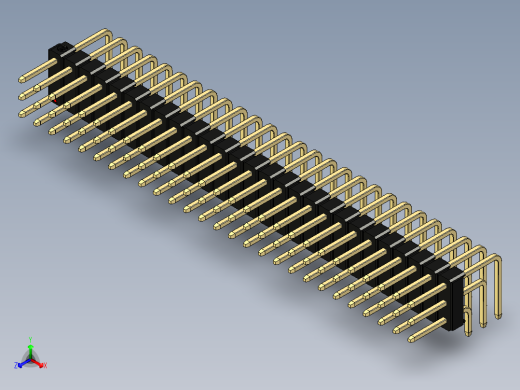 彩色公排针 100mil 2.54mm 系列-DS1022_black_3x27p_100mil_TypeD_rev1.0正等轴测缩略图