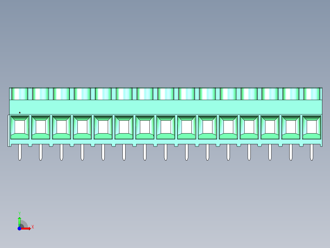 DEGSON DG636 系列 6.357.629.52mm 接线端子-DG636-7.62-15P-14-00AH前视图