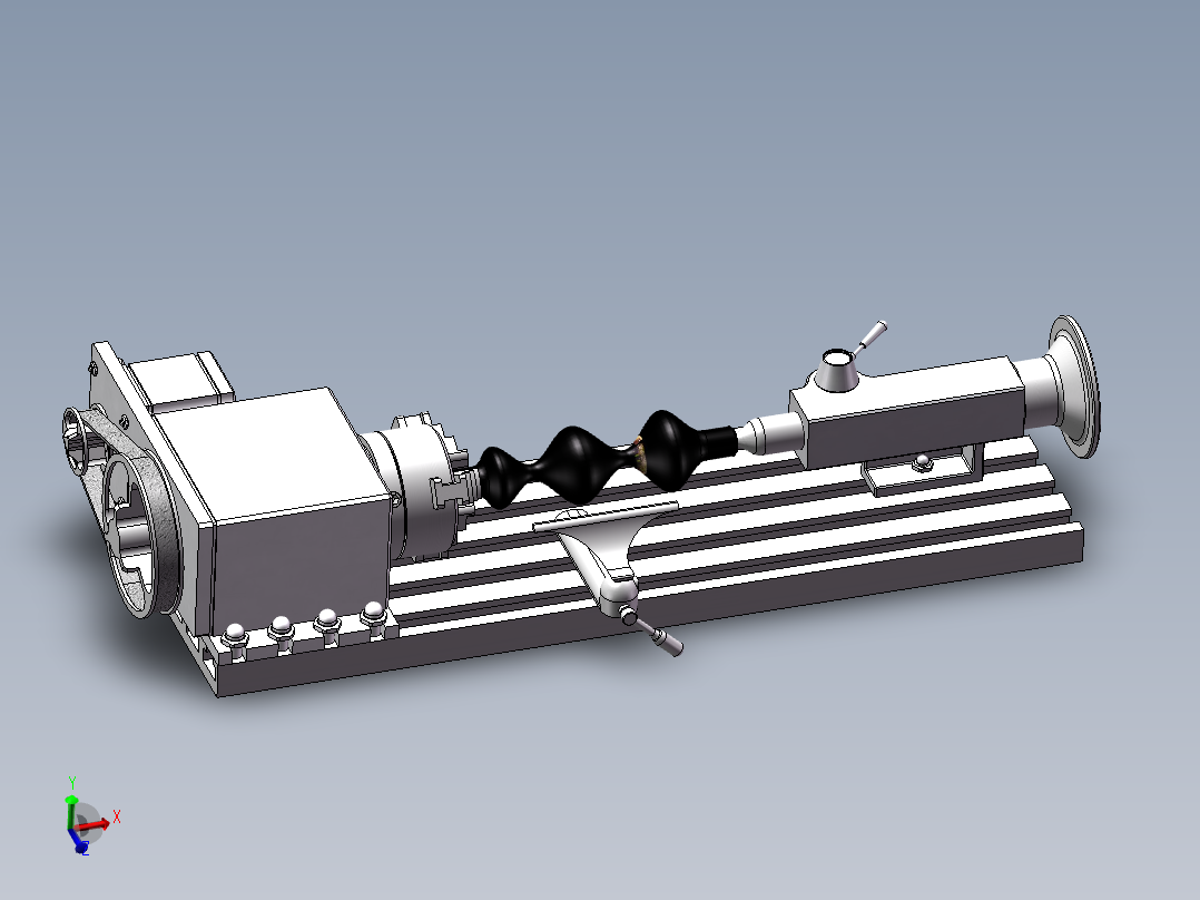 小型木工车床模型3D图纸 Solidworks设计