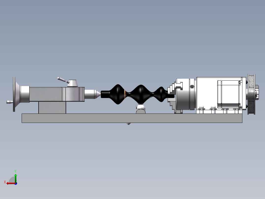 小型木工车床模型3D图纸 Solidworks设计后视图