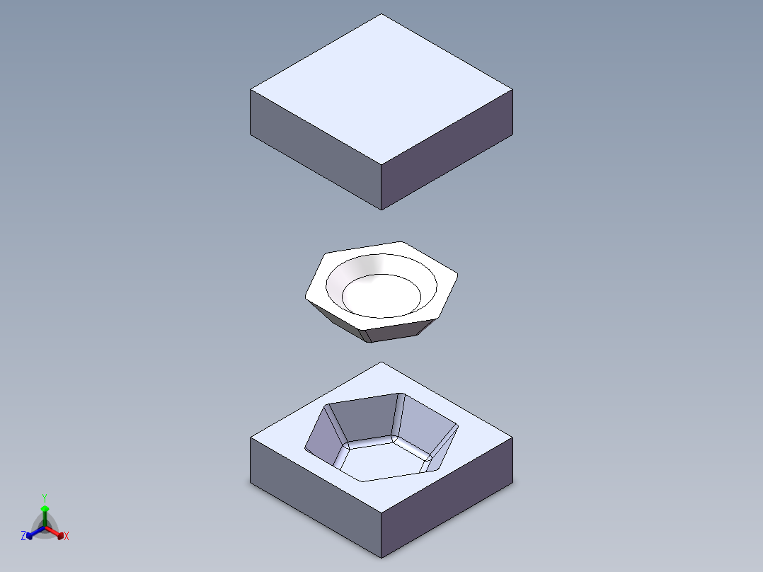 研钵模具正等轴测图