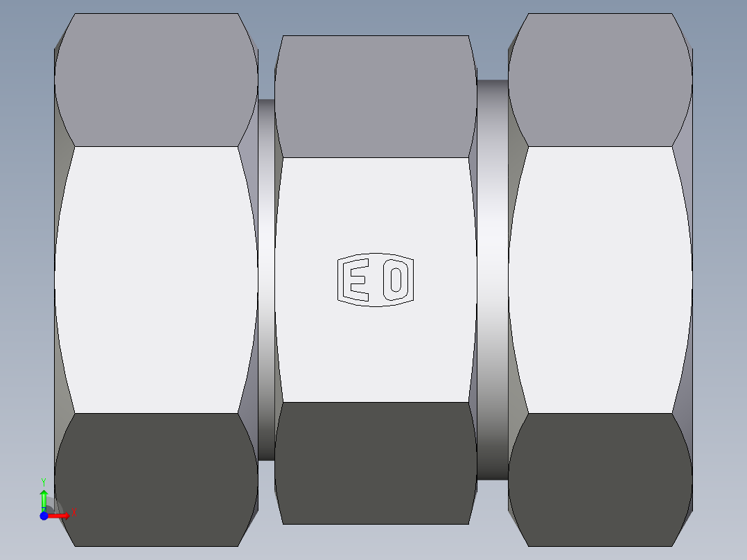卡套式工业通用硬管接头EO_Distance_piece_adapter_DA42LCF前视图