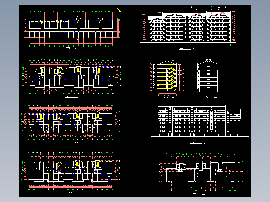 7层住宅建筑CAD设计施工平面图
