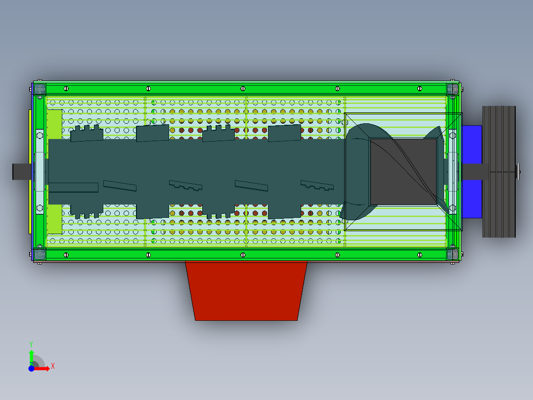 玉米脱粒机三维图及动画仿真前视图