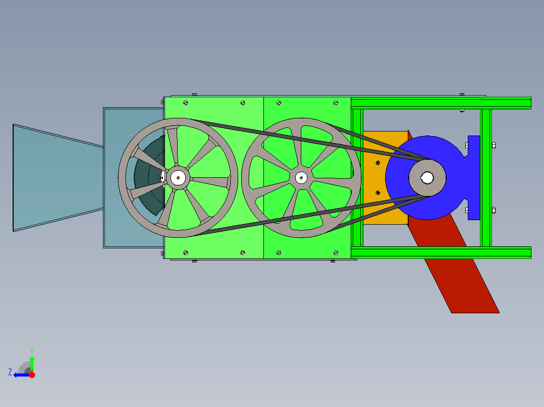 玉米脱粒机三维图及动画仿真右视图