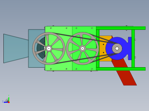 玉米脱粒机三维图及动画仿真右视缩略图