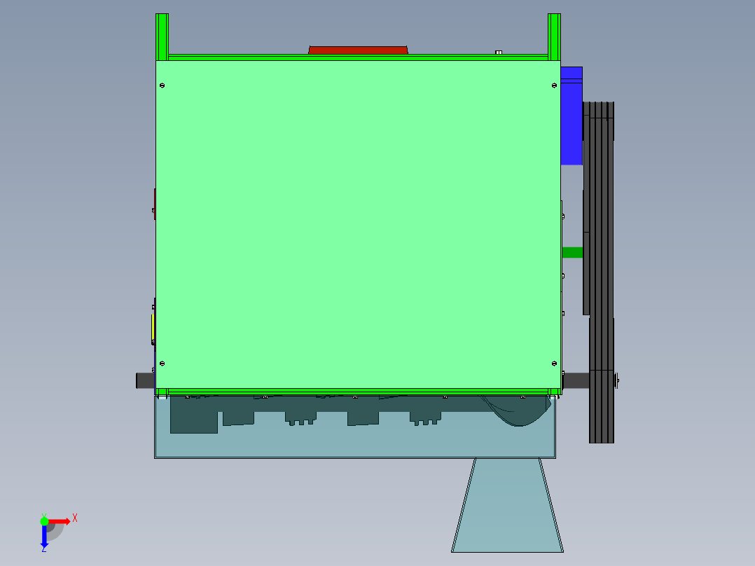 玉米脱粒机三维图及动画仿真俯视图