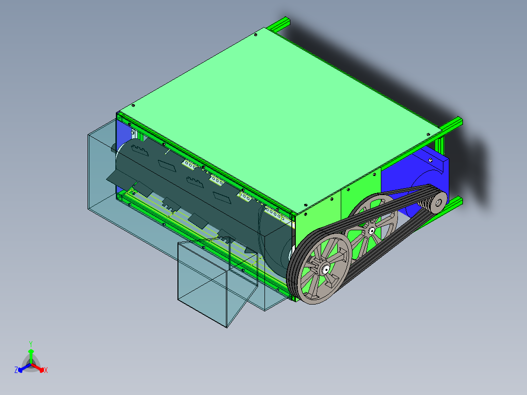 玉米脱粒机三维图及动画仿真正等轴测图