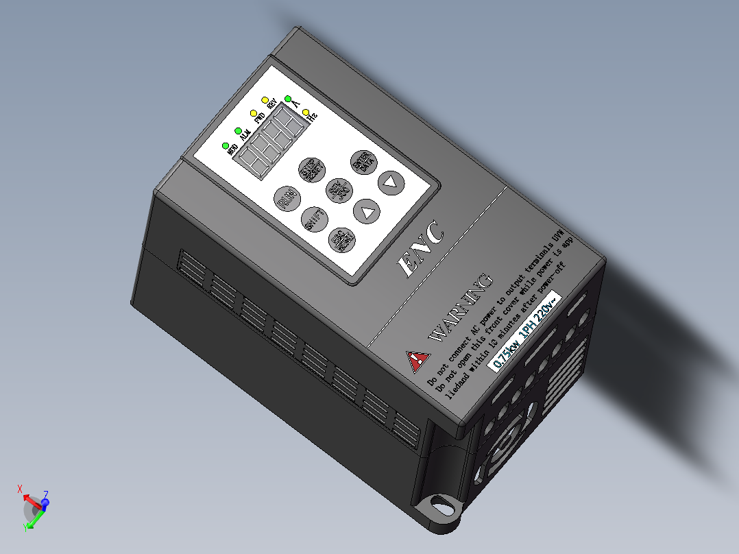 易能EDS800-2S0007XY1变频器0.75kw==565947==30主视图