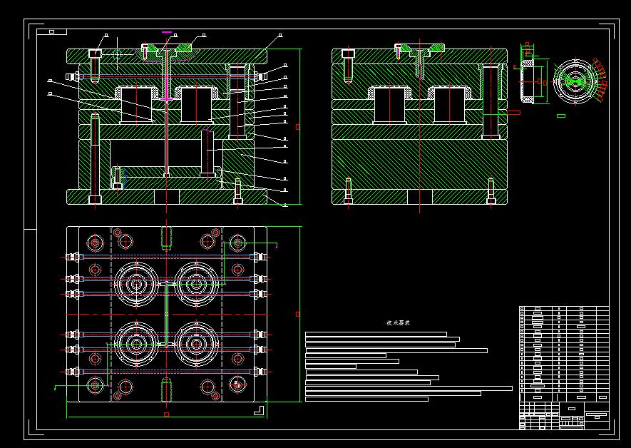Q062-中空桶盖注塑模具设计【一模四腔】