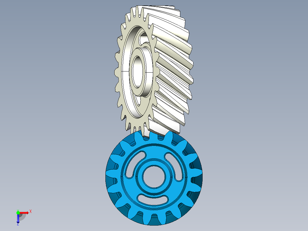 齿轮啮合 (102)俯视图