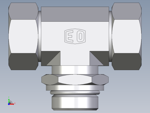 卡套式工业通用硬管接头EO_Adjustable_locknut_branch_tee_TEE28ZLMORCF前视缩略图