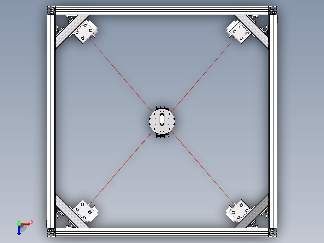 绳驱机器人sw22可编辑俯视图