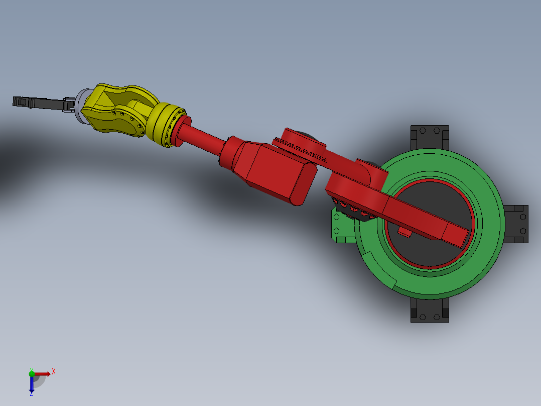 4自由度机械臂俯视图