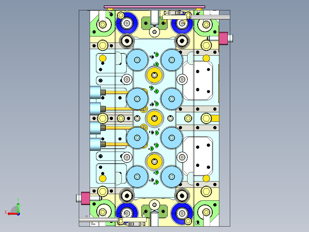 后模滑块模具后视图