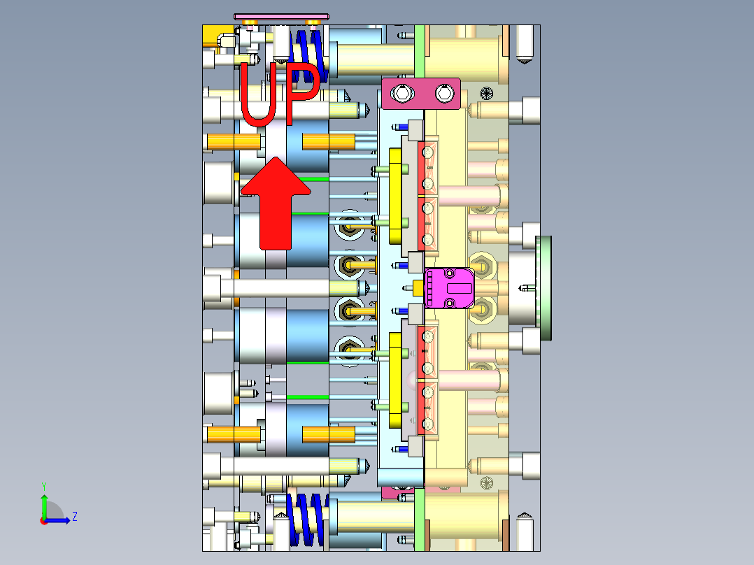 后模滑块模具左视图