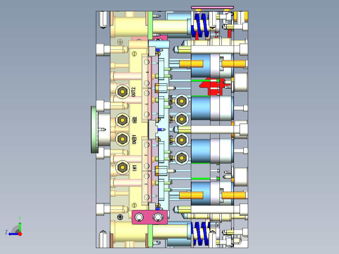 后模滑块模具右视图