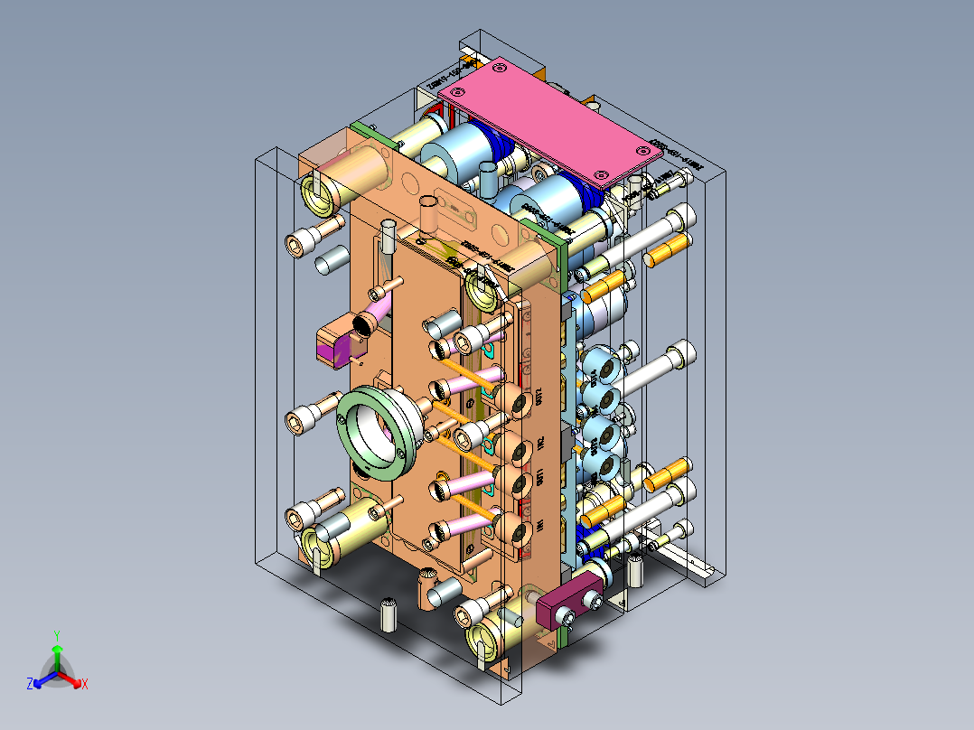 后模滑块模具正等轴测图