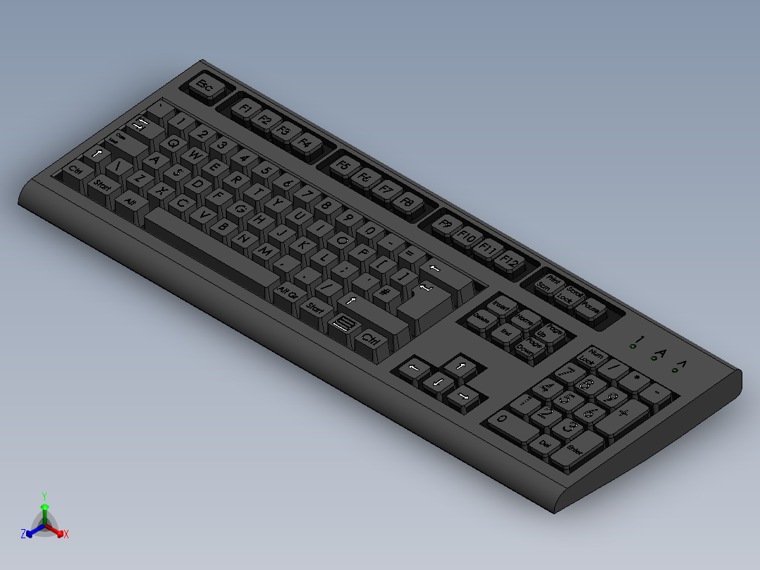 键盘(11)正等轴测图