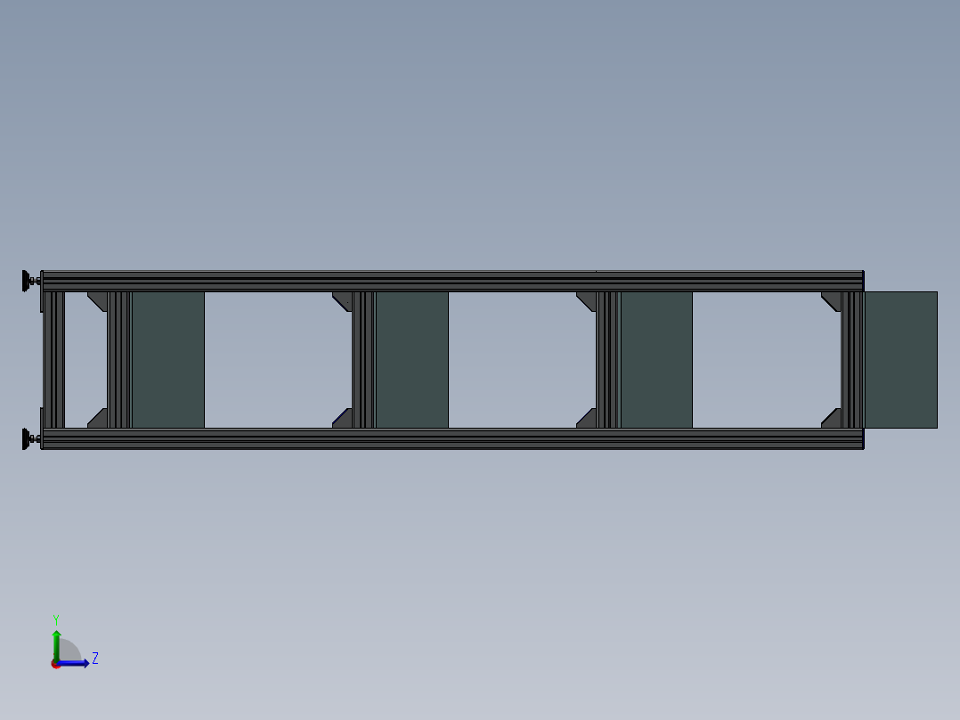 货架、文件存放架左视图
