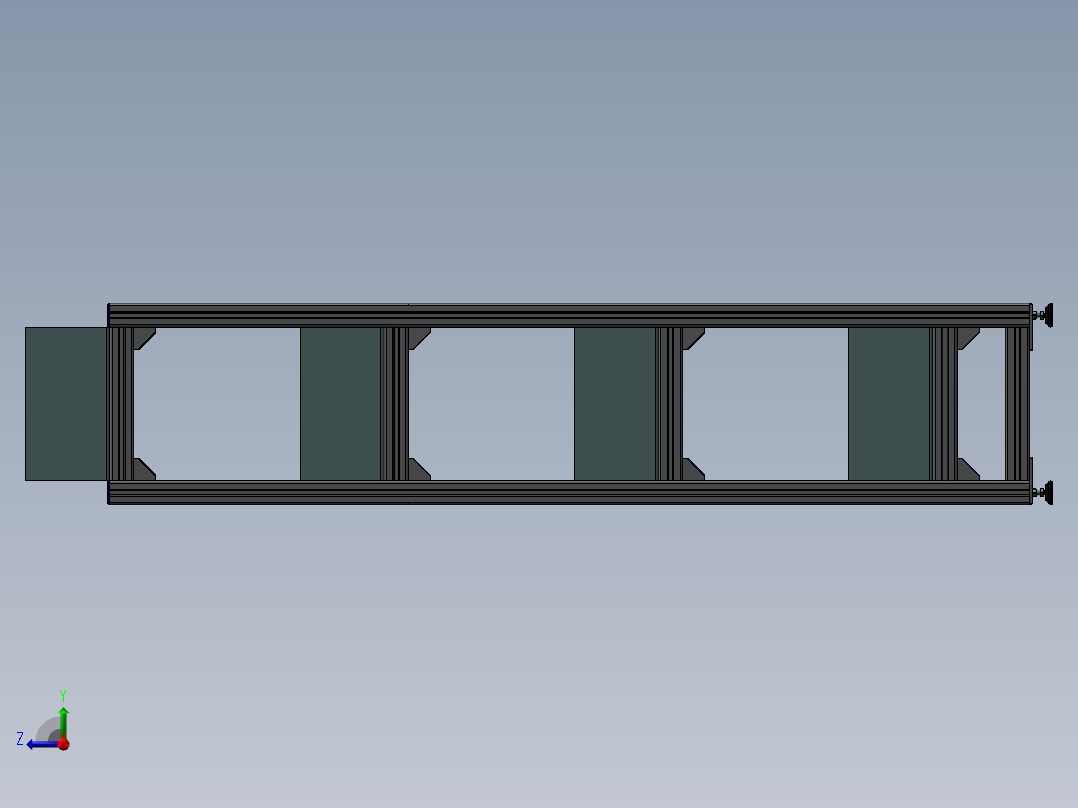 货架、文件存放架右视图
