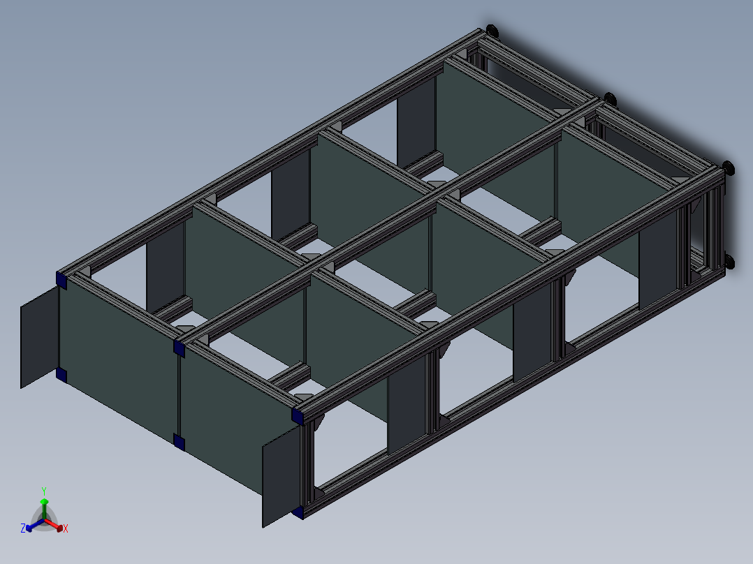 货架、文件存放架正等轴测图
