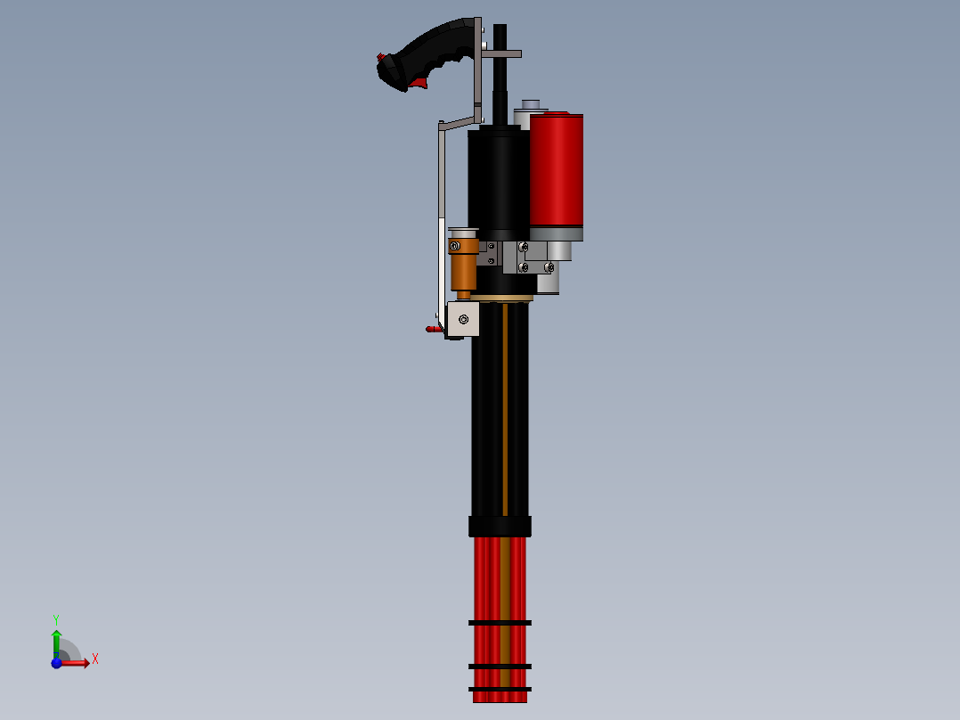 手枪左轮冲锋枪老式狙击步枪设计3D图纸cgpdesign-academy-mini-gun-design-by-sami-ohran SW前视图